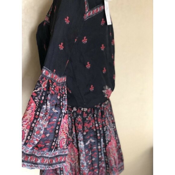 JOIE Armel Floral print Long sleeve Blouson Mini Dress Black Size S - Picture 3 of 10